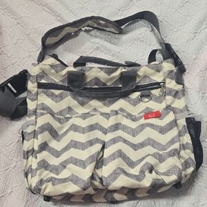Diaper Bag Chevron Gray and Cream Bag